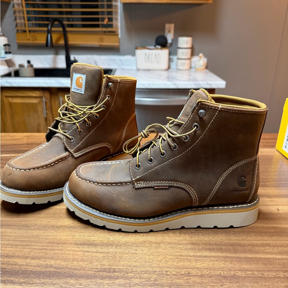Carhartt waterproof 6-inch wedge Brown Leather Work Boots